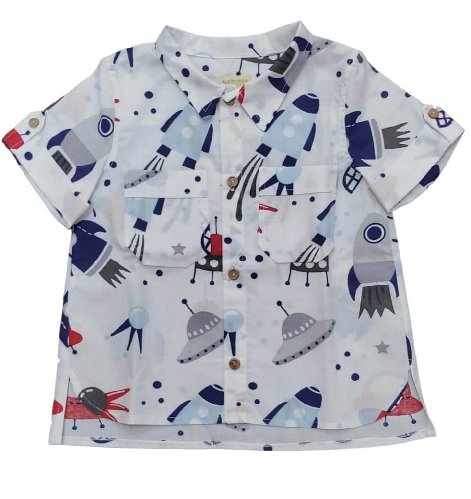 Camisa de manga corta de estampado Espacial - La Boutique de Kannela